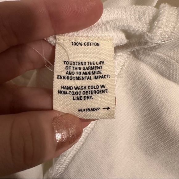 Alex Mills Cotton Pocket Long Sleeve Sweatshirt top size Medium White - Picture 4 of 5